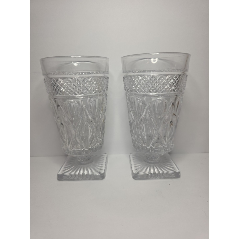 Imperial Glass‎ Cape Cod Glass Footed Iced Tea Goblets 6'' Set of 2